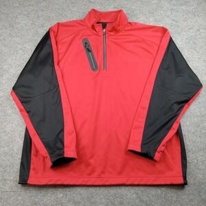 Zero Restriction Pullover Mens 2XL Red Black Tour Series Quarter Zip Pocket Golf